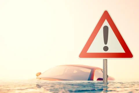 Caution Flood Stockillustratie