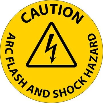 Caution Floor Sign Arc Flash And Shock Hazard Stock Illustration