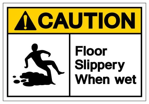 Caution Floor Slippery When Wet Symbol Sign, Vector Illustration, Isolate On  Stock Illustration