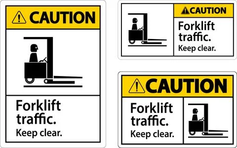 Caution Forklift Traffic Keep Clear Sign Stock Illustration