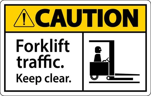 Caution Forklift Traffic Keep Clear Sign Stock Illustration