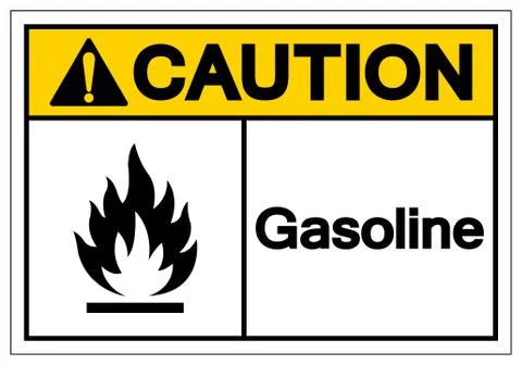 Caution Gasoline Symbol Sign, Vector Illustration, Isolate On White Backgroun Stock Illustration