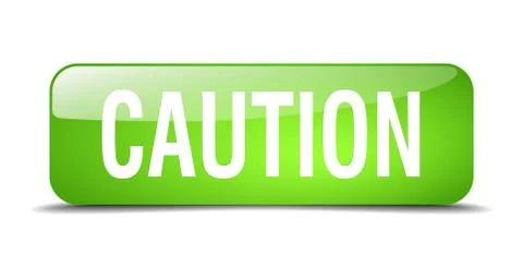 Caution green square 3d realistic isolated web button Illustrazione stock