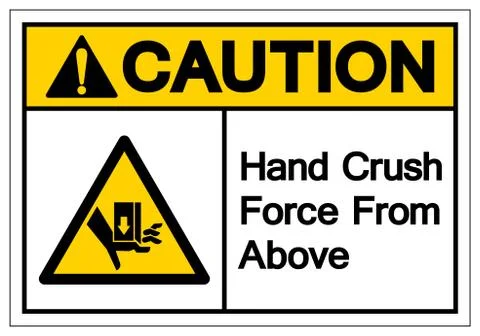 Caution Hand Crush Force From Above Symbol Sign, Vector Illustration, Isolate Stock Illustration
