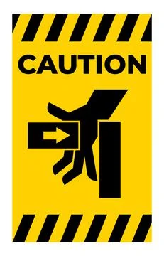 Caution Hand Crush Force From Left Symbol Sign Isolate on White Background Stock Illustration