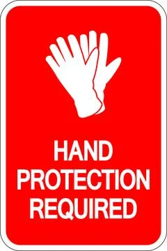 Caution Hand Protection Required Sign Illustrazione stock
