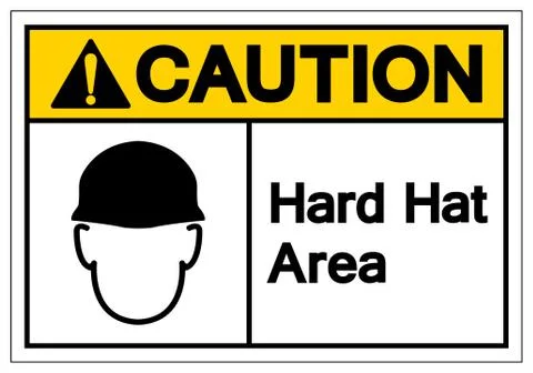 Caution Hard Hat Area Symbol Sign, Vector Illustration, Isolate On White Back Stock Illustration