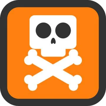 Caution harmful substances square Stock Illustration