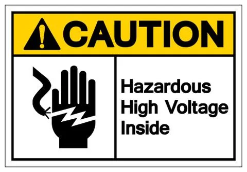 Caution Hazardous High Voltage Inside Symbol Sign, Vector Illustration, Isola Stock Illustration
