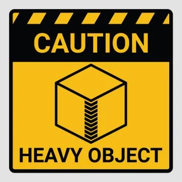 Caution heavy object two persons lift required symbol. Stock Illustration