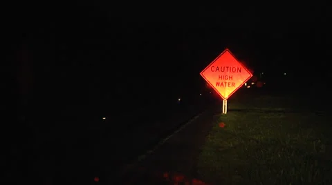 Caution high water ZI Stock Footage 32849335