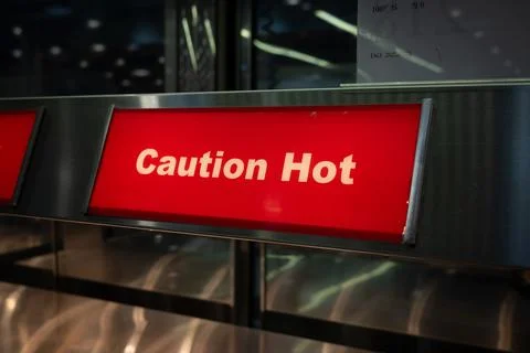 Caution hot sign Stock Photos