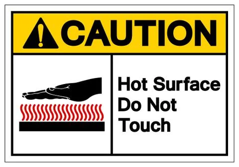 Caution Hot Surface Do Not Touch Symbol Sign, Vector Illustration, Isolate On Stock Illustration
