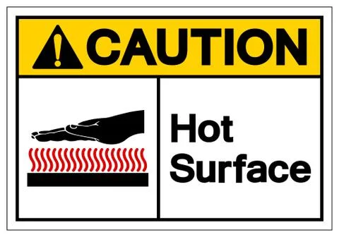 Caution Hot Surface Symbol Sign, Vector Illustration, Isolate On White Backgr Stock Illustration