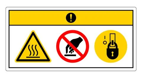 Caution Hot Surface Symbol Sign On White Background Stock Illustration
