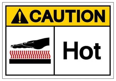 Caution Hot Symbol Sign, Vector Illustration, Isolate On White Background Lab Illustration