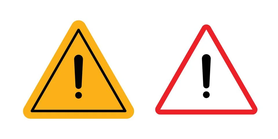 Caution icon drawing lines. Silhouette style vector bundle Stock Illustration