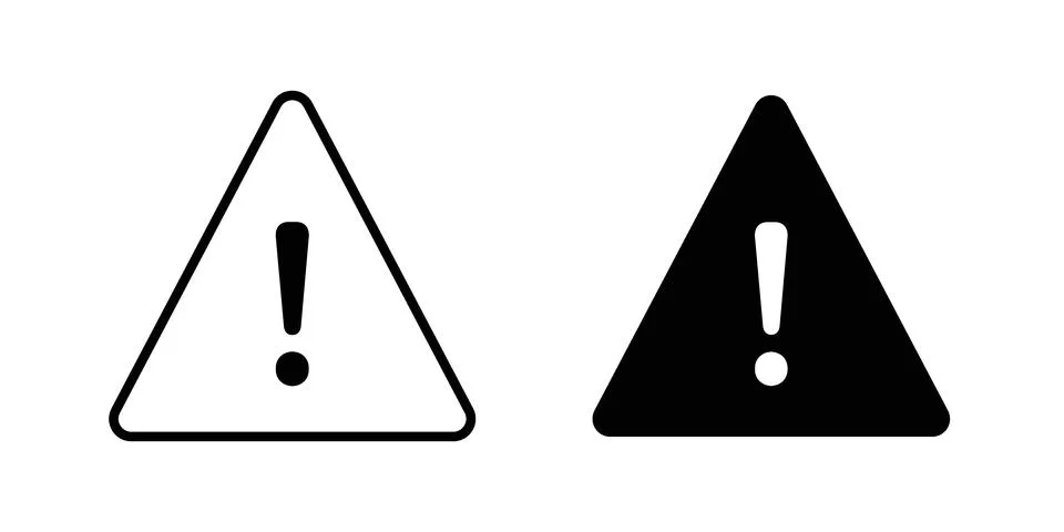Caution icon pack with silhouette and stroke web icons Stock Illustration