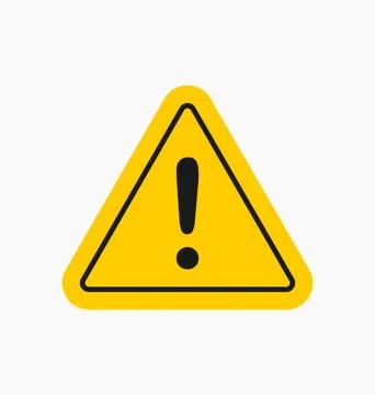 Caution icon / sign in flat style isolated. Warning symbol for your web sit.. Stock Illustration