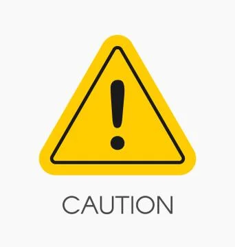 Caution icon / sign in flat style isolated. Warning symbol for your web sit.. Stock Illustration