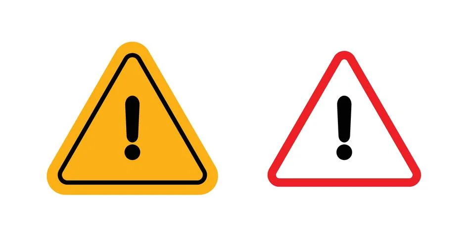 Caution icon silhouette vector set. thin line pack Stock Illustration