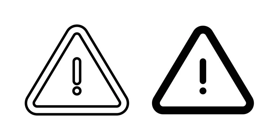 Caution icon symbol. Flat and Stroke Vector illustration Stock Illustration