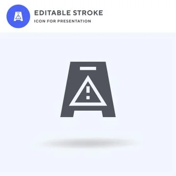 Caution icon vector, filled flat sign, solid pictogram isolated on white, log Stock Illustration