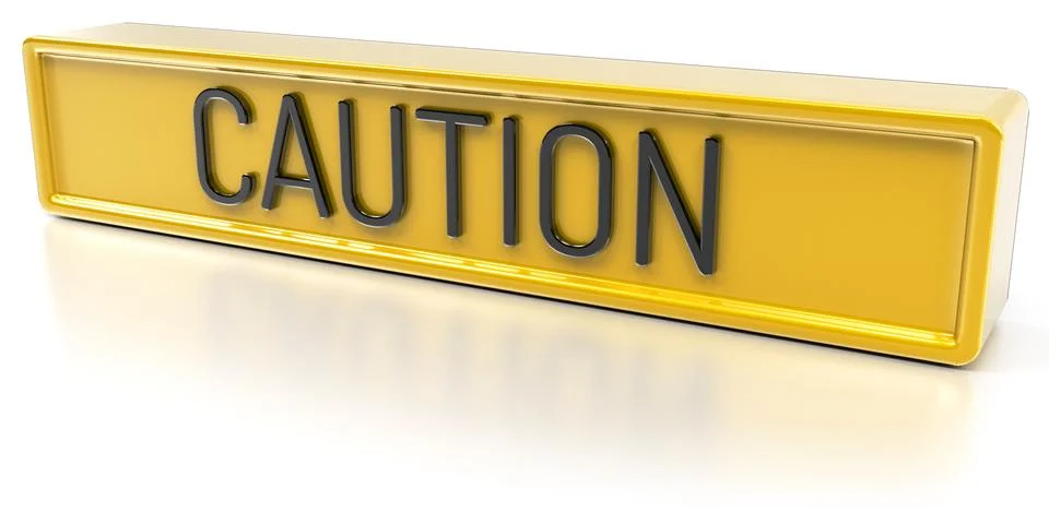 Caution - Isolated 3D Render Stock Illustration