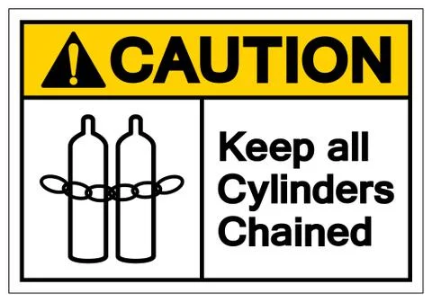 Caution Keep all cylinders chained Symbol Sign, Vector Illustration, Isolate  Stock Illustration