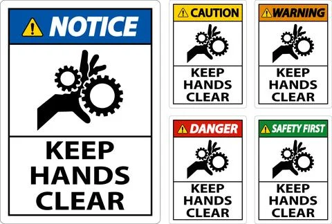Caution Keep Hands Clear On White Background Stock Illustration