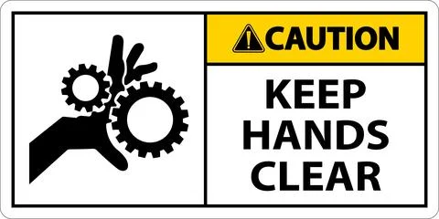 Caution Keep Hands Clear On White Background Stock Illustration