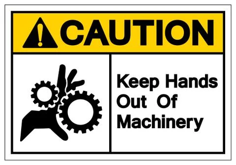 Caution Keep Hands Out Of Machinery Symbol Sign, Vector Illustration, Isolate Stock Illustration