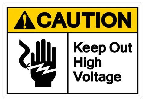 Caution Keep Out High Voltage Symbol Sign, Vector Illustration, Isolate On Wh Stock Illustration
