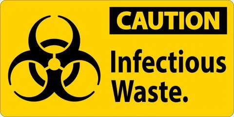 Caution Label Infectious Waste Sign Illustrazione stock