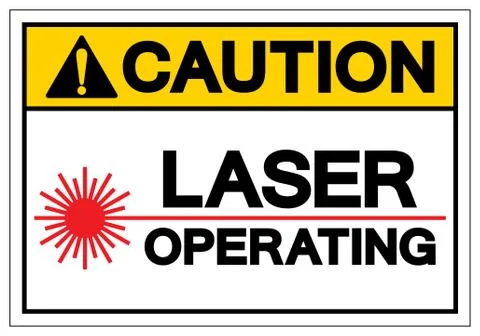 Caution Laser Operating Symbol Sign ,Vector Illustration, Isolate On White Ba Stock Illustration
