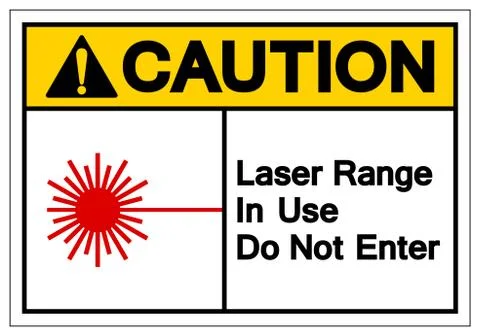 Caution Laser Range In Use Do Not Enter Symbol Sign, Vector Illustration, Iso Stock Illustration