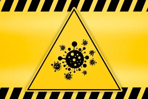 Caution lines backgrounds Sign icon caution coronavirus Stop biology bacteria Stock-Illustration