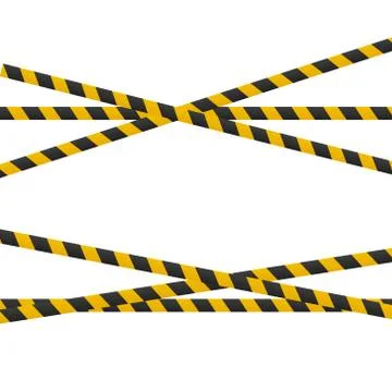Caution lines isolated. Realistic warning tapes. Danger signs. Vector Stock Illustration