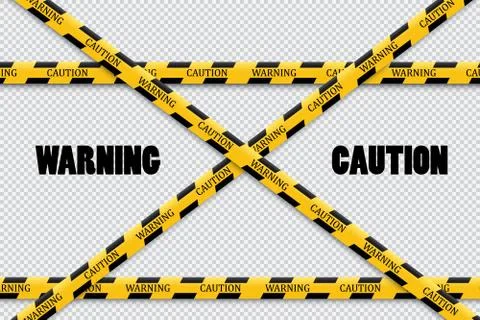 Caution lines isolated. Warning tapes. Danger signs. Vector illustration. Set of Stock Illustration