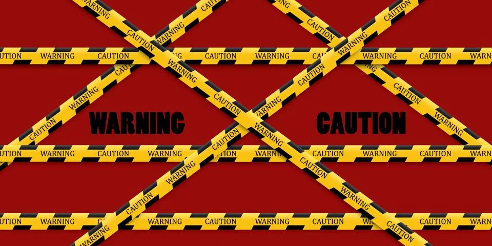Caution lines isolated. Warning tapes. Danger signs. Vector illustration. Set of Stock Illustration