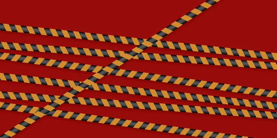 Caution lines isolated. Warning tapes. Danger signs. Vector illustration. Set of Stock Illustration