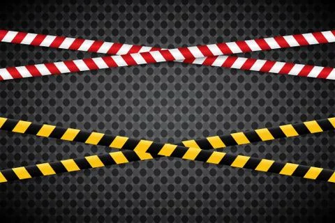 Caution lines isolated. Warning tapes. Danger signs. Vector illustration. Set of Stock Illustration
