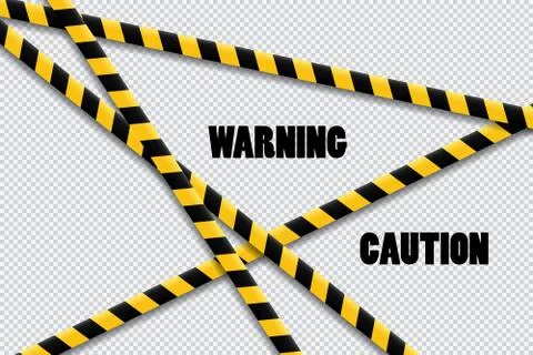 Caution lines isolated. Warning tapes. Danger signs. Vector illustration. Set of Stock Illustration
