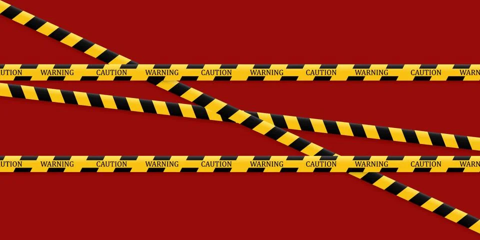 Caution lines isolated. Warning tapes. Danger signs. Vector illustration. Set of Stock-Illustration