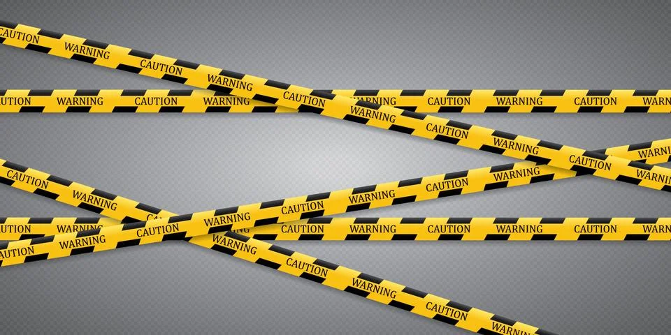 Caution lines isolated. Warning tapes. Danger signs. Vector illustration. Set of Stock Illustration