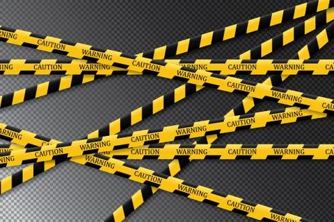 Caution lines isolated. Warning tapes. Danger signs. Vector illustration. Set of Stock Illustration