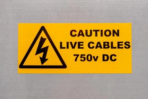 Caution Live Cables label Stock Photos