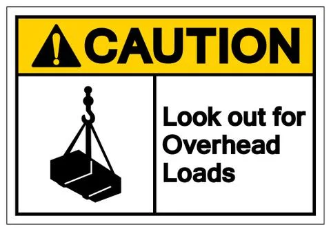Caution Look Out For Overhead Loads Symbol Sign, Vector Illustration, Isolate Stock Illustration