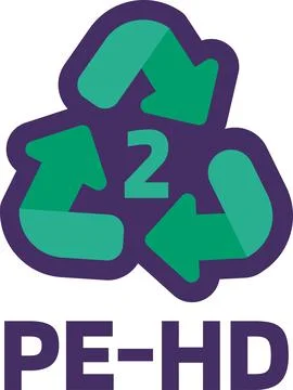 Caution Marking Recycling PE-HD Industrial Code 2 Illustrazione stock