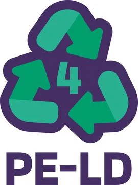 Caution Marking Recycling PE-LD Industrial Code 4 イラスト素材